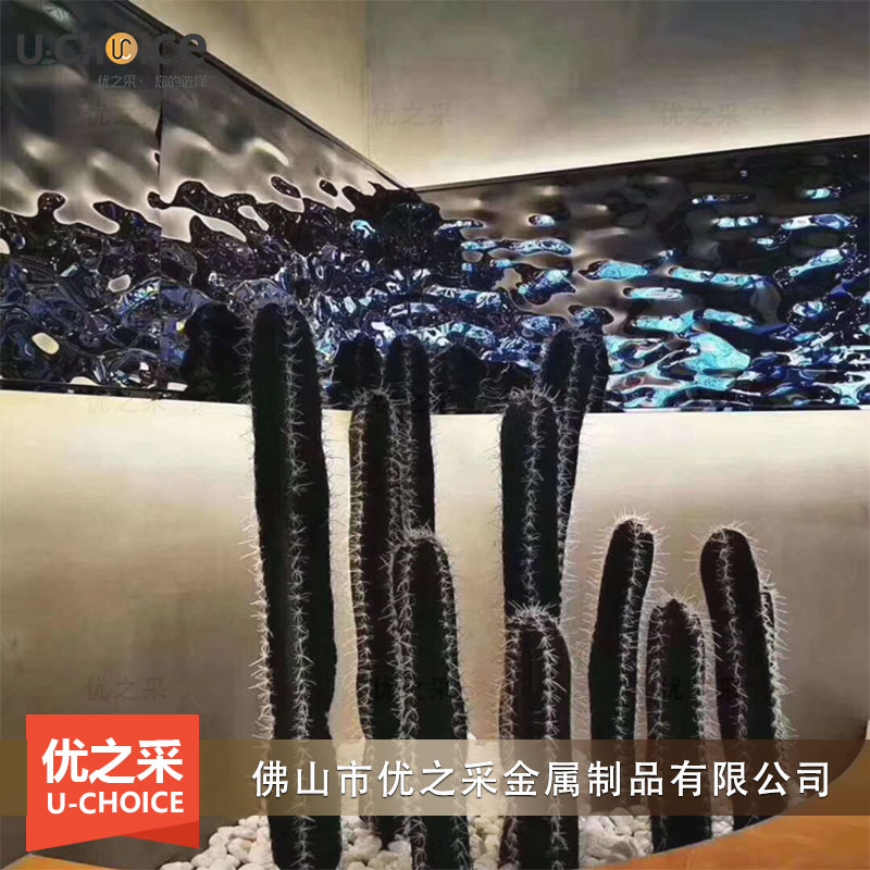 鏡面黑鈦不銹鋼水波紋幕墻